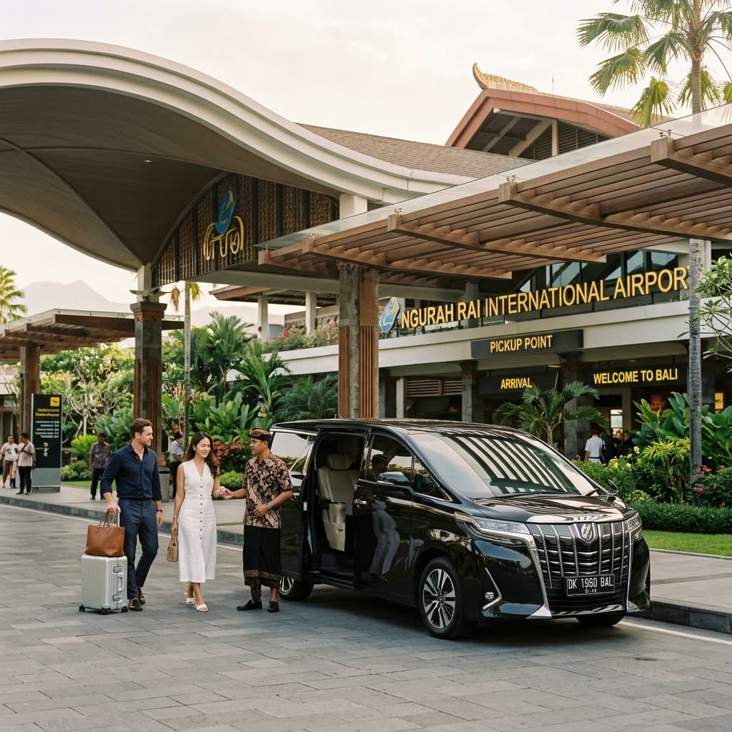 Premium Bali Airport Transfer Service greeting at Ngurah Rai International Airport